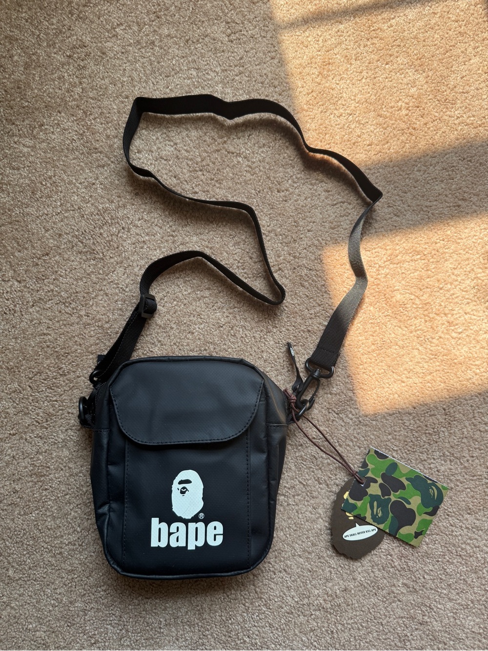 BAPE A Bathing Ape Black Logo Crossbody Shoulder Bag